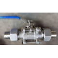 304 stainless steel 3pc external thread connection with welded pipe ball valve DN25 3 way stainless steel high ball valve panel